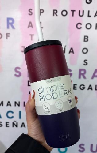 TERMO SIMPLE MODERN GUINDA Y MORADO 20 OZ
