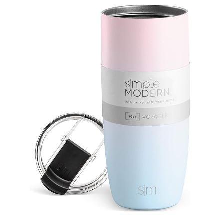TERMO SIMPLE MODERN AZUL Y ROSA PASTEL 20 OZ