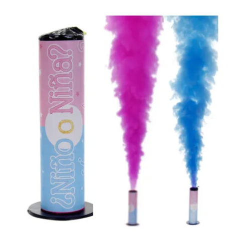 Bomba de humo revelación color rosa