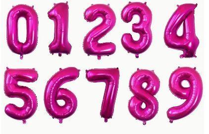 GLOBO METALICO #8 COLOR ROSA MEXICANO 32" IN S/H