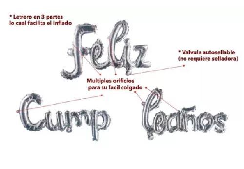 Globo "Feliz Cumpleaños" 3pz