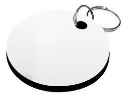 Llavero blanco mdf figura circulo