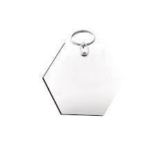 Llavero blanco mdf figura hexagono