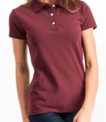 PLAYERA POLO MANGA CORTA DAMA/M BORGOÑA JASPE 600D