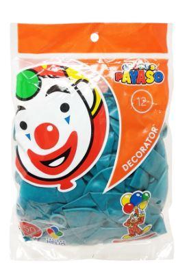 Paquete de globos payaso color turquesa 9 pulgadas con 50 piezas