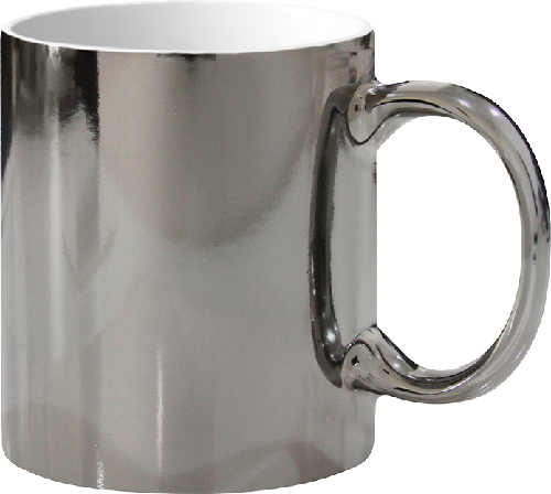 Taza tipo espejo color plateada 11 oz